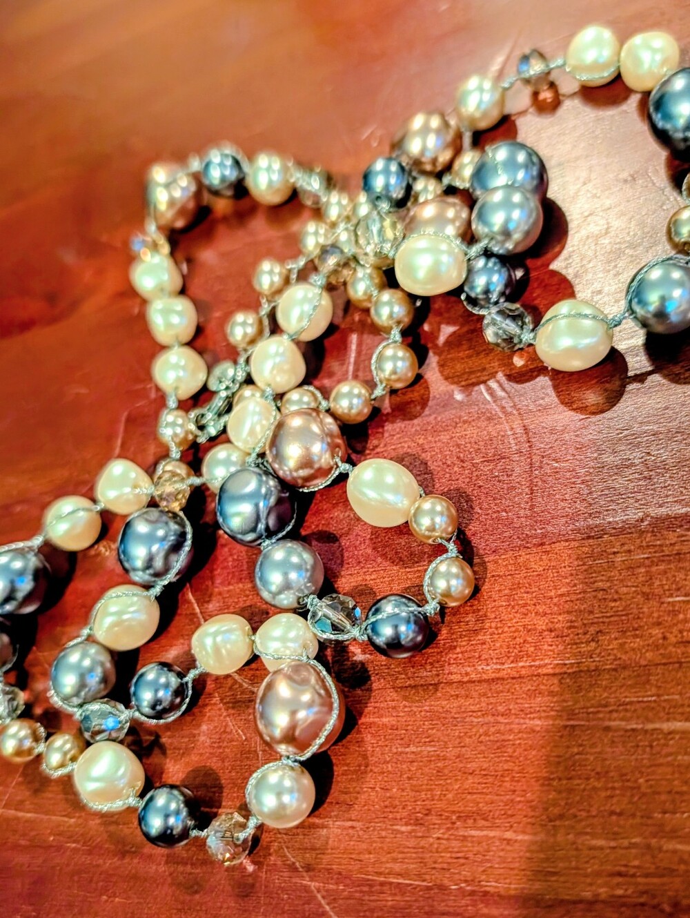 Loft Multi-Color Pearl Station Necklace - Elegant Women’s Jewelry